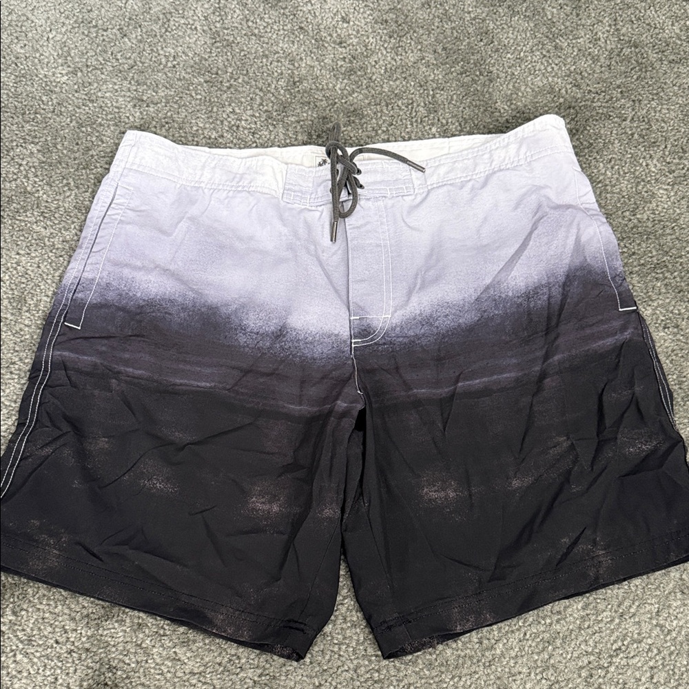 American Eagle Outfitters Black and White Gradient Swim Shorts